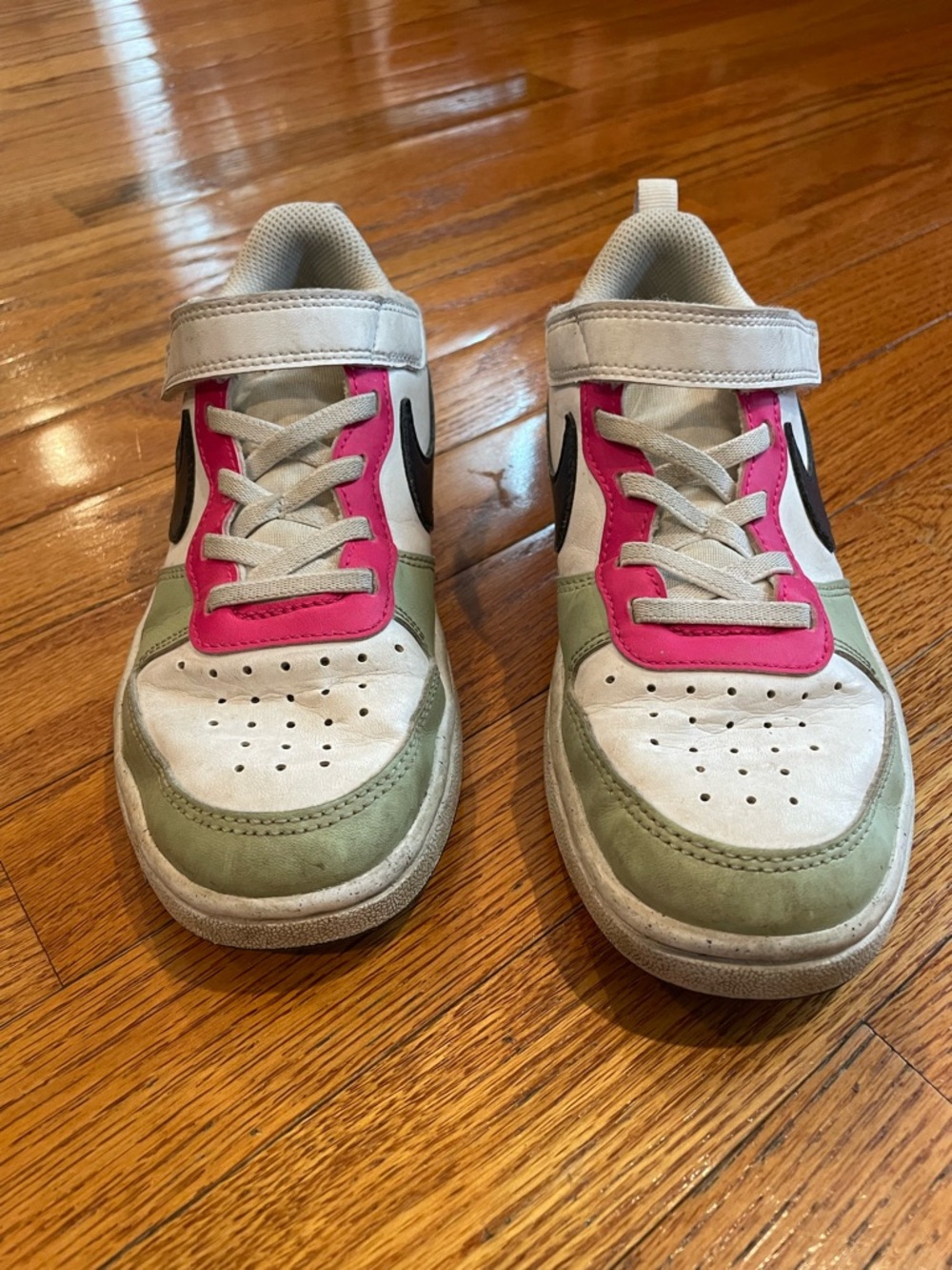 Nike Kids Sneakers in White, Pink & Green